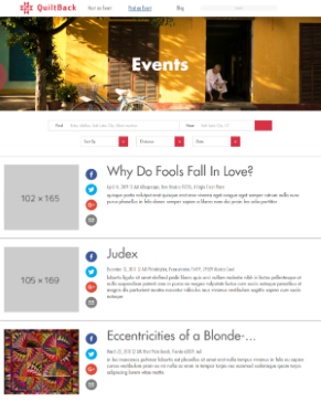 QuiltBack users events page